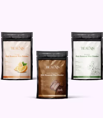 Hair Removal Wax Powder Combo – Orange, Dark Chocolate & Jasmine (3 x 100g)