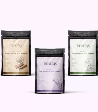 Beaunis Painless Hair Removal Wax Powder Combo – Sandalwood, Lavender & Jasmine (3 x 100g)